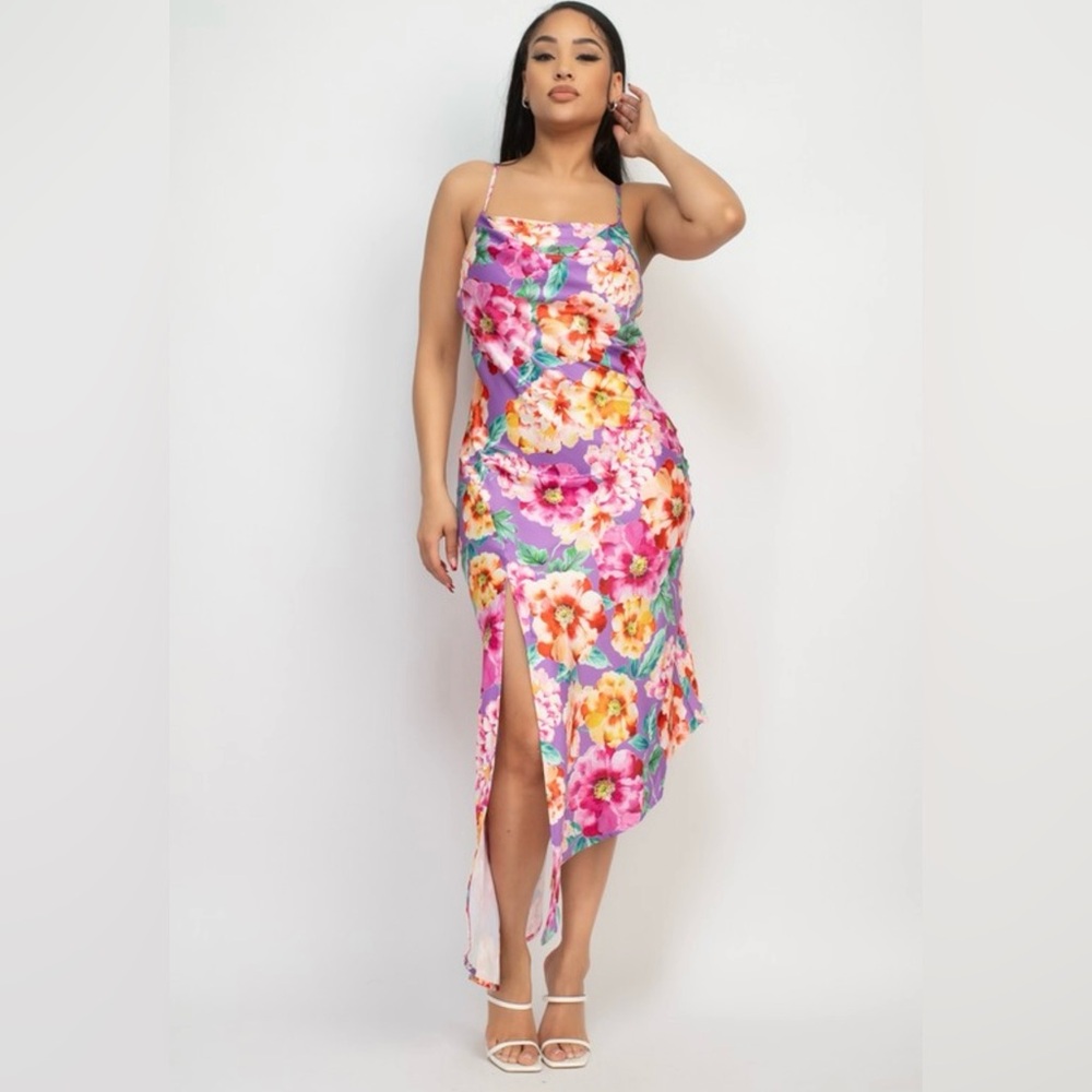Floral Asymmetrical Dress